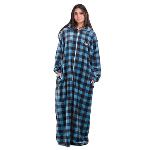 Snuggs Wearable Blanket Monk Blue Checkered